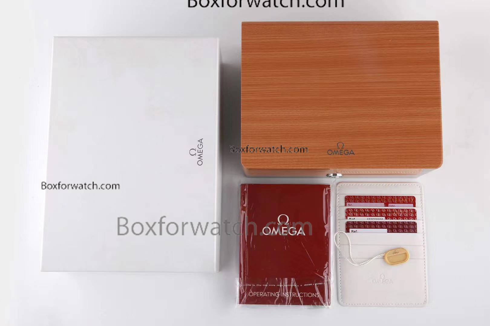 Solid wood Omega Replica Watch Box Set - Brown Box